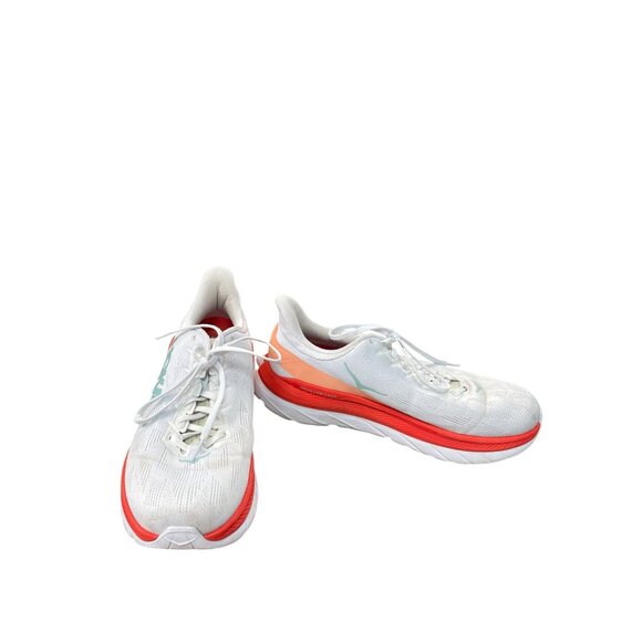 Hoka One One Mach 4 Womens White Red Running Shoes sneakers size 10B sku 8829 - Picture 1 of 16